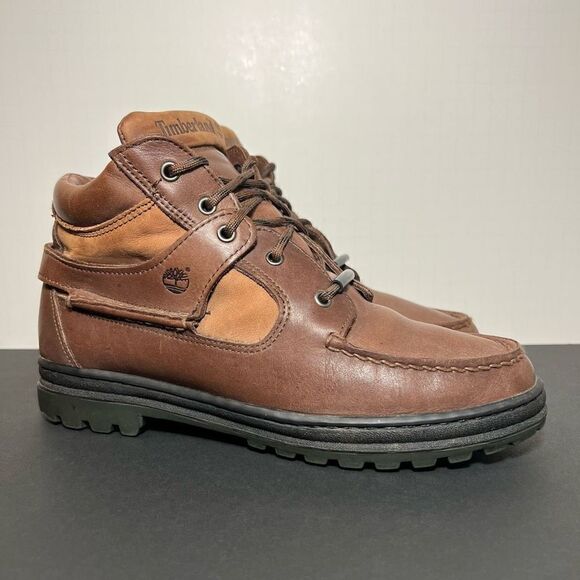 Womens TIMBERLAND Gore Tex Brown Leather Ankle Boots / Size 8.5 Medium - Picture 1 of 10